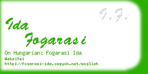 ida fogarasi business card